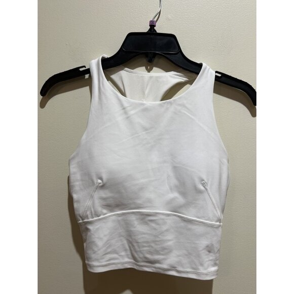 Glowmode High Neck Crop Sports Bra ~ White ~ Size Medium - Picture 1 of 6